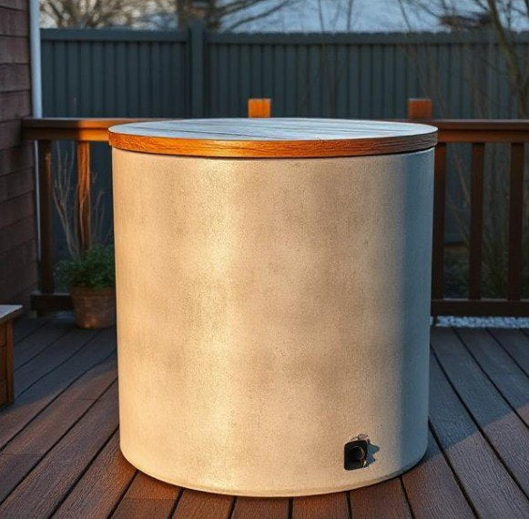 Industrial Concrete Ice Bath With Lid